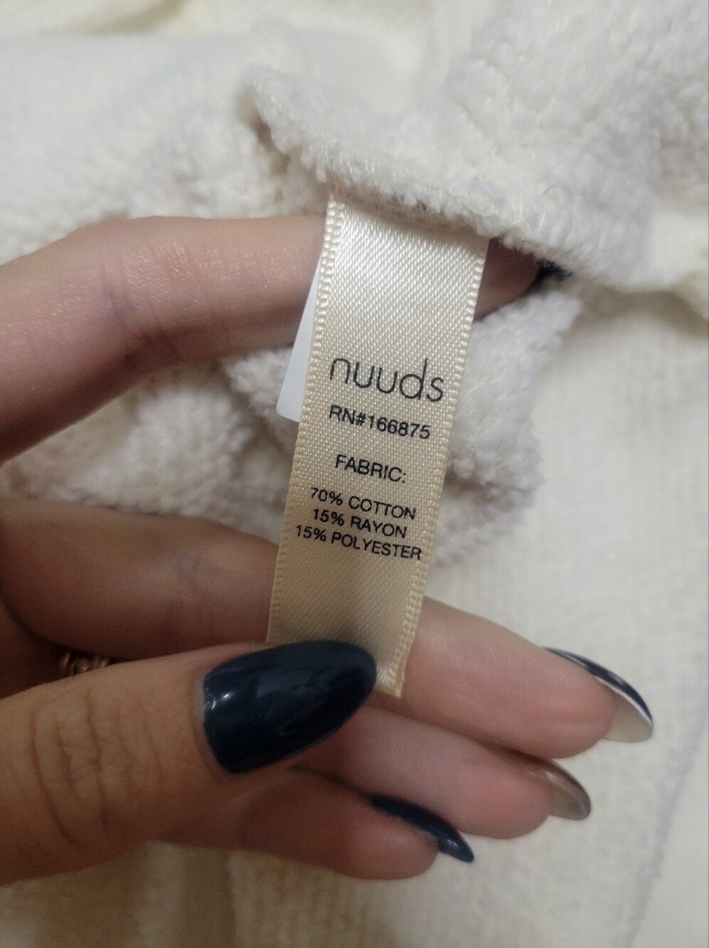 nuuds Cream Hooded Cropped Pullover - Picture 3 of 5